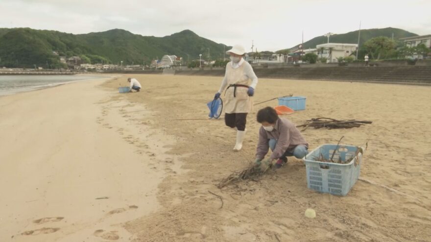 すさみ海水浴場で清掃活動